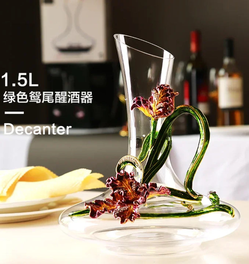 Glass Wine Bottle, Wine Decanter,Creativity, Enamel Color, Wine Cup, Home Decoration, Wine Glass Set,Home Bar,Gift