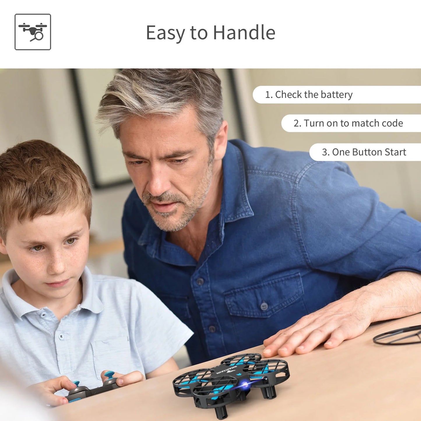 H823H Mini Drone for Kids, Radio Control Quadcopter for Beginners with Altitude Hold, Headless Mode, 3D Flips, One Key Return and Speed Adjustment