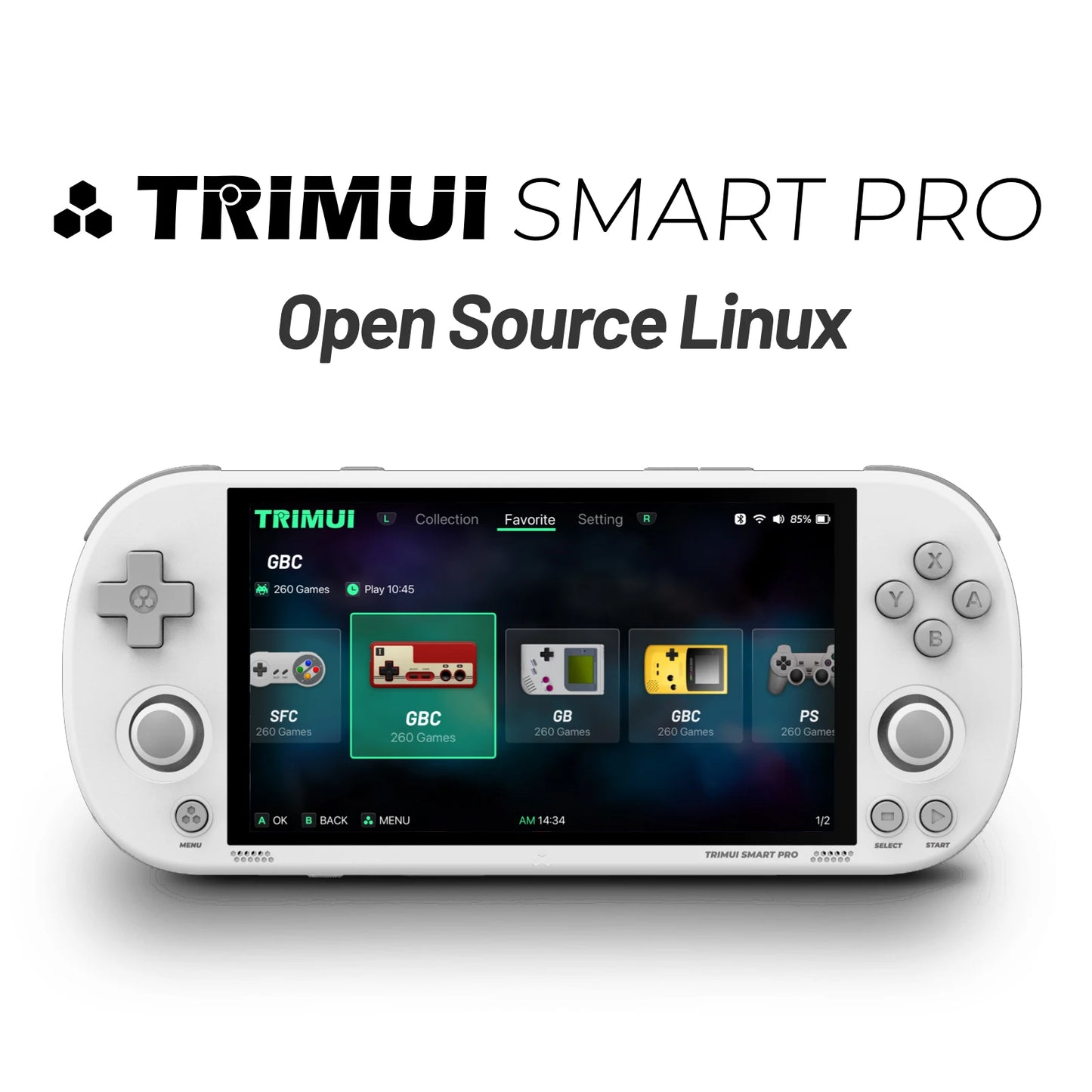 Smart Pro Handheld Game Console 4.96''IPS Screen Linux System Joystick RGB Lighting Smartpro Retro Video Game Player Gift