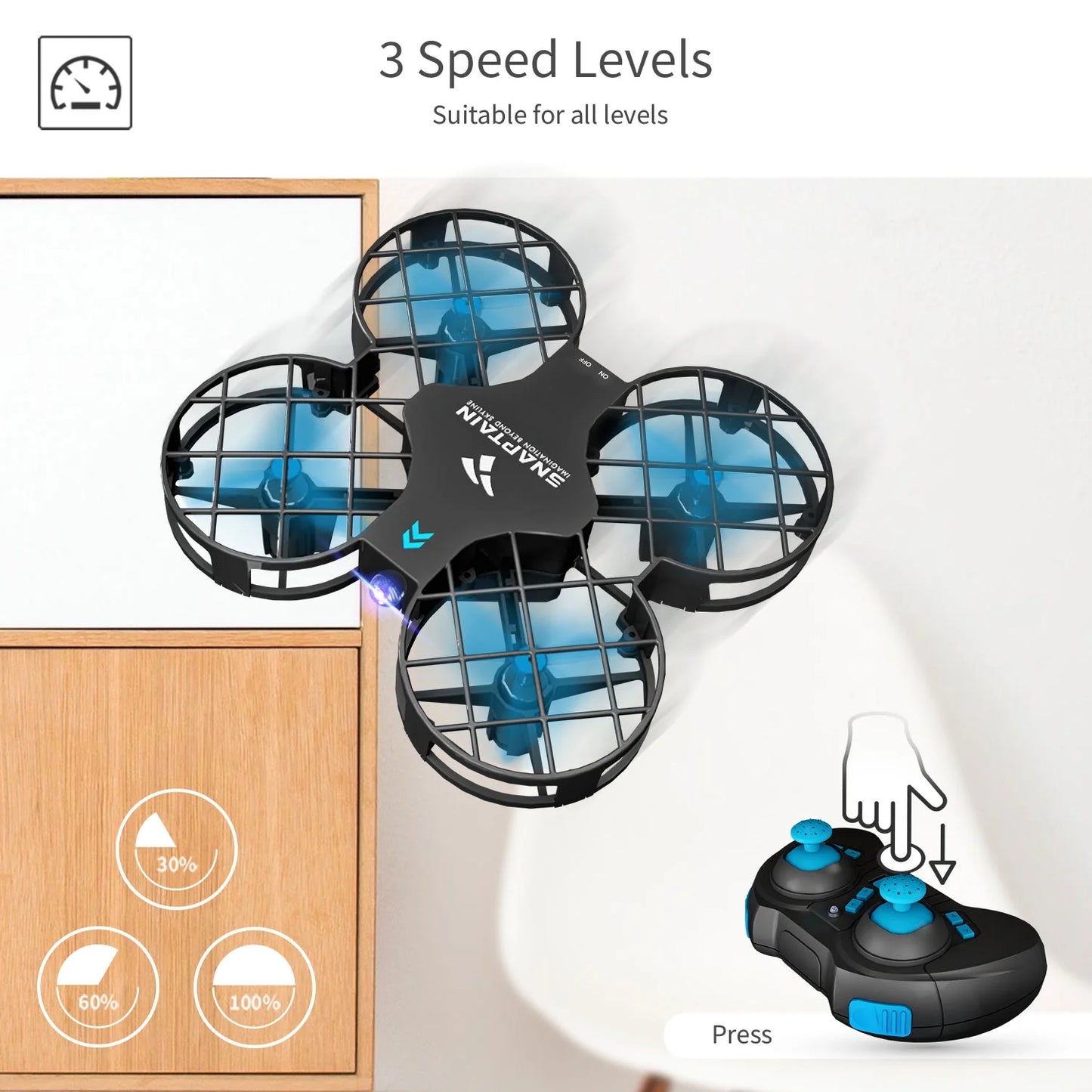 H823H Mini Drone for Kids, Radio Control Quadcopter for Beginners with Altitude Hold, Headless Mode, 3D Flips, One Key Return and Speed Adjustment