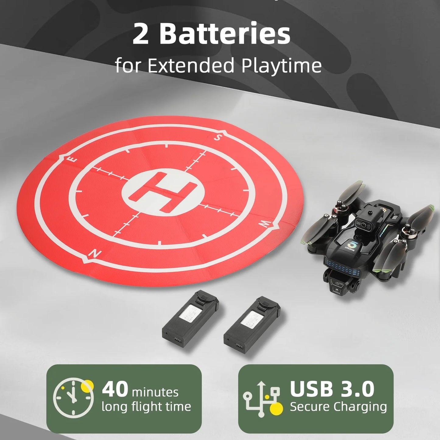 XT505 GPS Drone with 8K HD Camera, Foldable FPV RC Quadcopter with 360° Obstacle Avoidance, Brushless Motor, Auto Return,Follow Me & 2 Batteries for Adults and Beginners