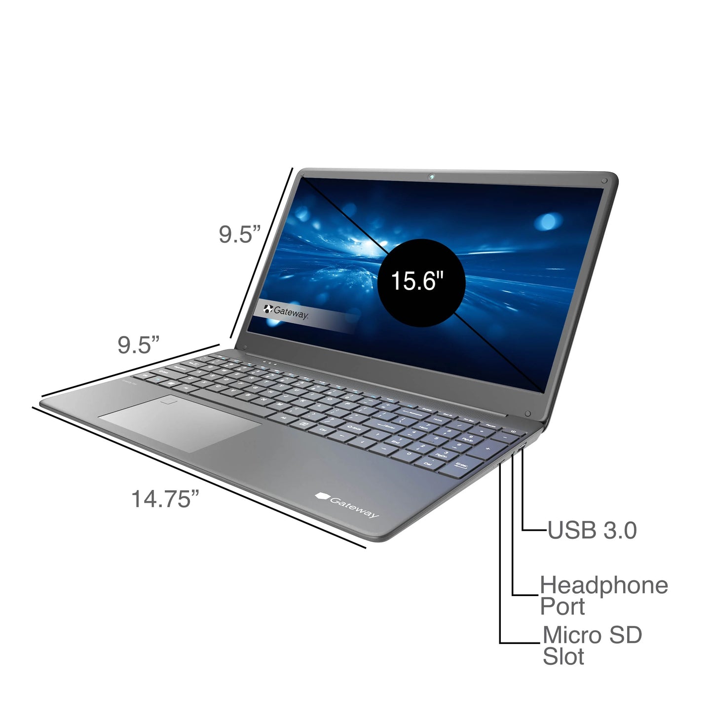 15.6" Ultra Slim Notebook with Carrying Case & Wireless Mouse, FHD, Intel® Core™ I3-1115G4, Dual Core, 4GB Memory, 128GB SSD, Windows 11 S