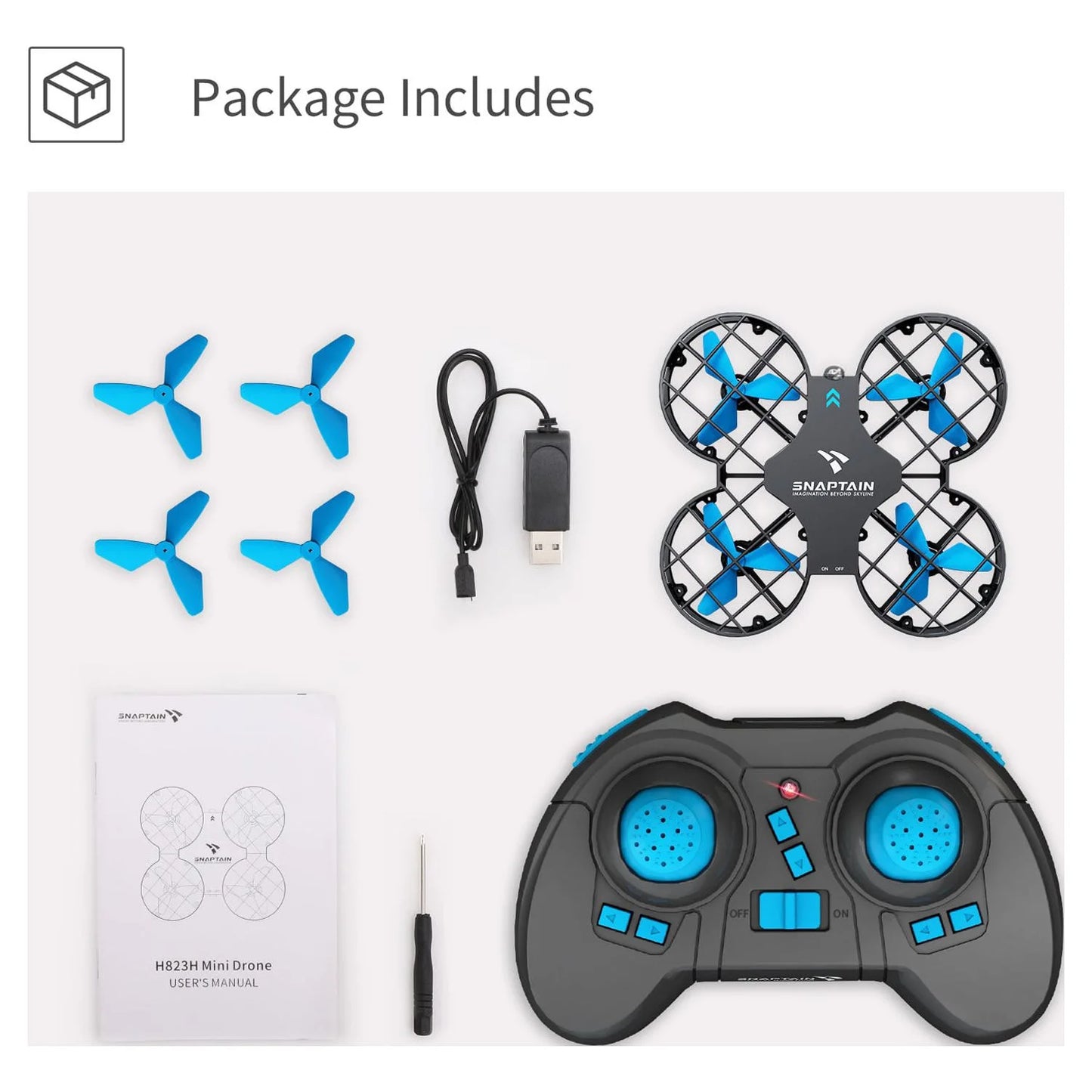 H823H Mini Drone for Kids, Radio Control Quadcopter for Beginners with Altitude Hold, Headless Mode, 3D Flips, One Key Return and Speed Adjustment