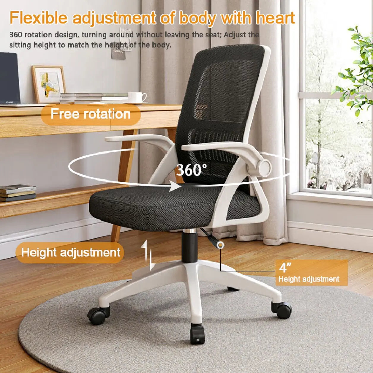Home Office Chair Ergonomic Desk Chair Breathable Mesh Chair High Back Desk Chair with Adjustable Height,Swivel Chair
