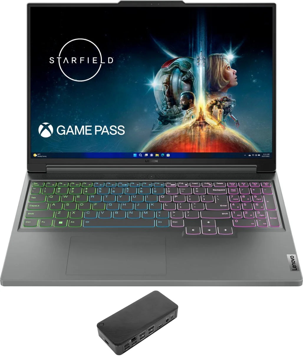 Legion Slim 5 Gaming/Entertainment Laptop (AMD Ryzen 5 7640HS 6-Core, 16.0In 144 Hz Wide UXGA (1920X1200), Geforce RTX 4060, Win 11 Pro) with USB-C Dock