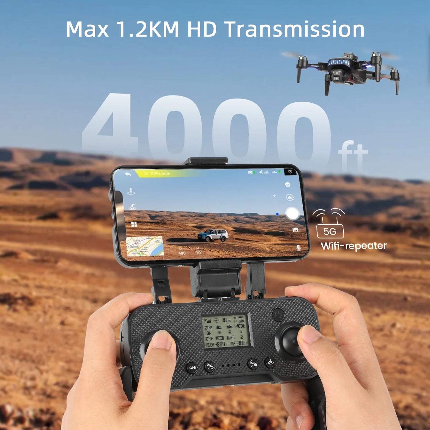 XT505 GPS Drone with 8K HD Camera, Foldable FPV RC Quadcopter with 360° Obstacle Avoidance, Brushless Motor, Auto Return,Follow Me & 2 Batteries for Adults and Beginners