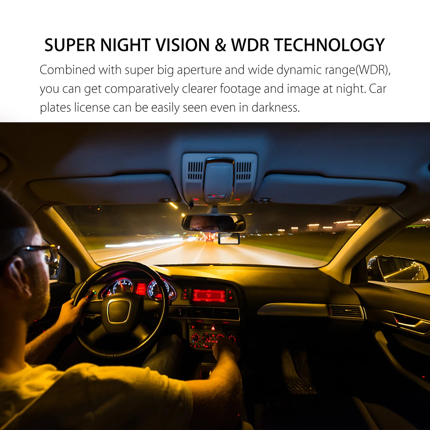 4-Inch Touch Screen Dual Dash Cam Front & Rear - 1080P FHD Car DVR with Night Vision, Parking Mode, Loop Recording
