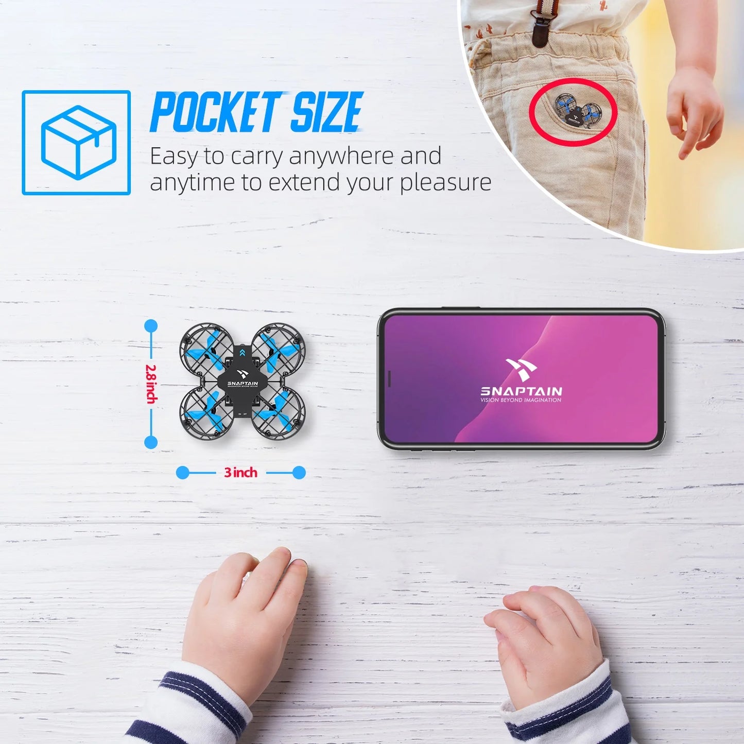H823H Mini Drone for Kids, Radio Control Quadcopter for Beginners with Altitude Hold, Headless Mode, 3D Flips, One Key Return and Speed Adjustment