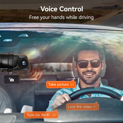 Dash Cam, Dashcam 4K in Wifi& GPS, 12'' 4K+1080P Rear View Mirror Dash Cameras with Super Night Vision, See the License Plate Clearly, Free 64GB Card