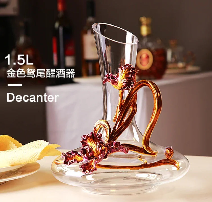 Glass Wine Bottle, Wine Decanter，Creativity, Enamel Color, Wine Cup, Home Decoration, Wine Glass Set，Home Bar，Gift