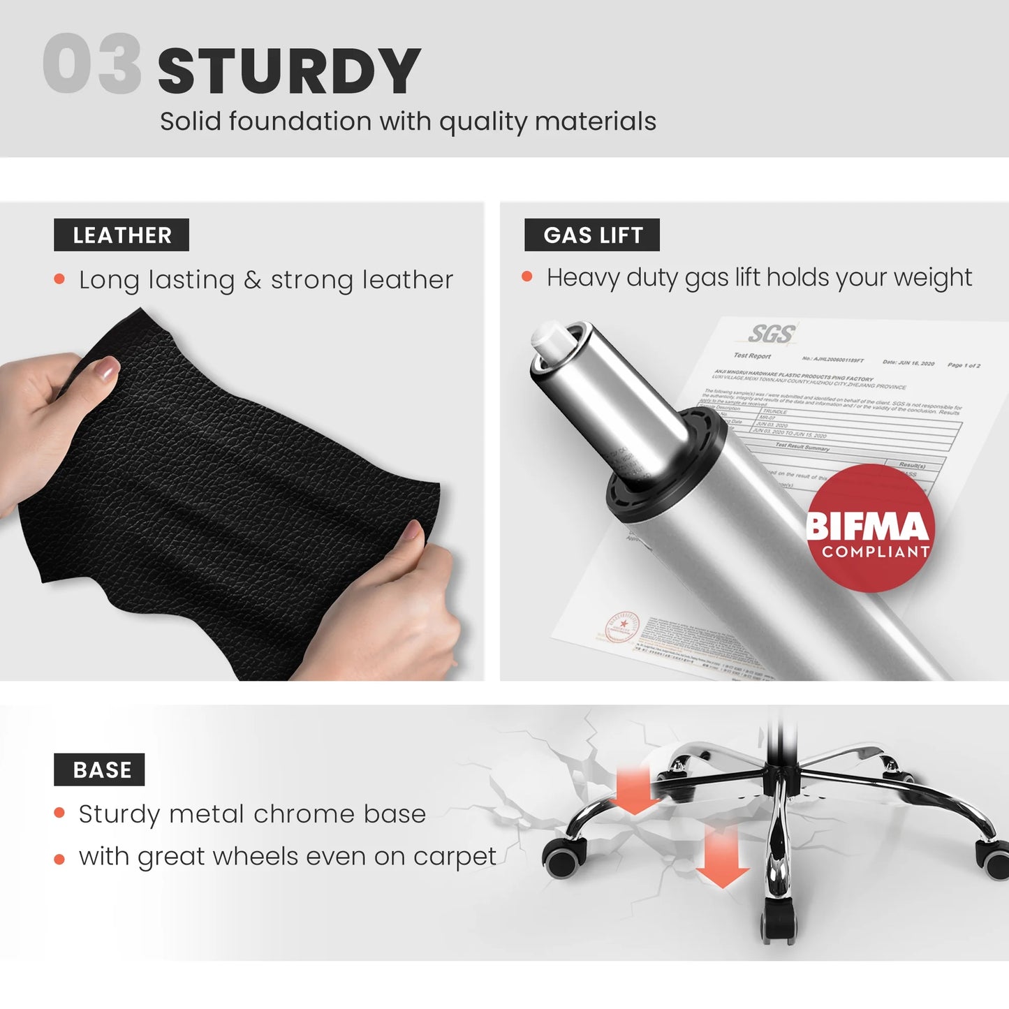 Home Office Chair, Heavy Duty Leather Office Chair, Ergonomic High Back Cushion Lumbar Back Support, Computer Desk Executive Chair for Work, 8 Hours Comfort, Jet Black