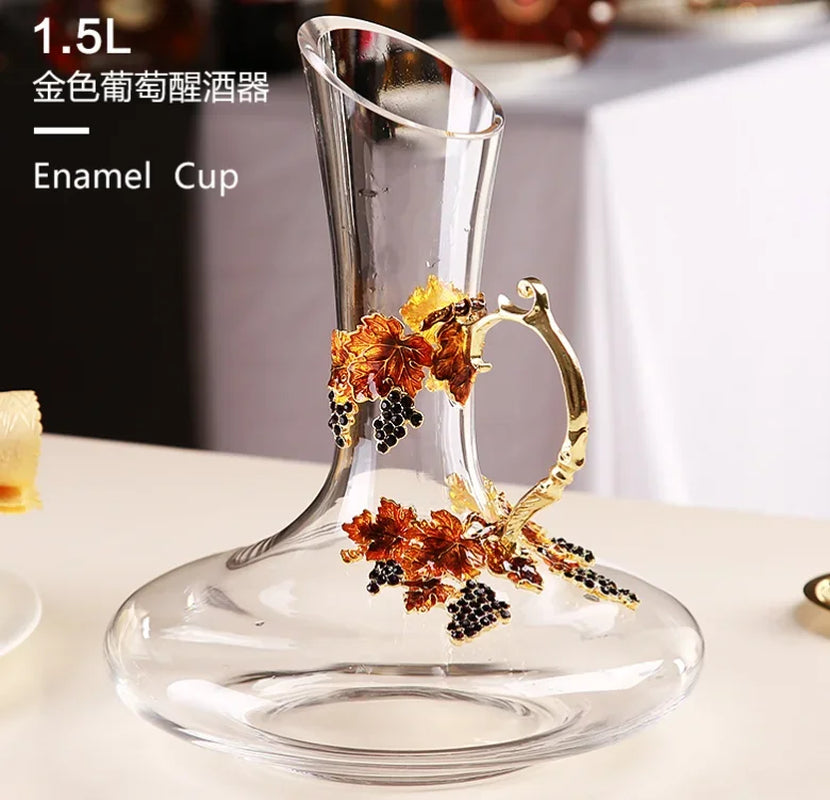 Glass Wine Bottle, Wine Decanter，Creativity, Enamel Color, Wine Cup, Home Decoration, Wine Glass Set，Home Bar，Gift