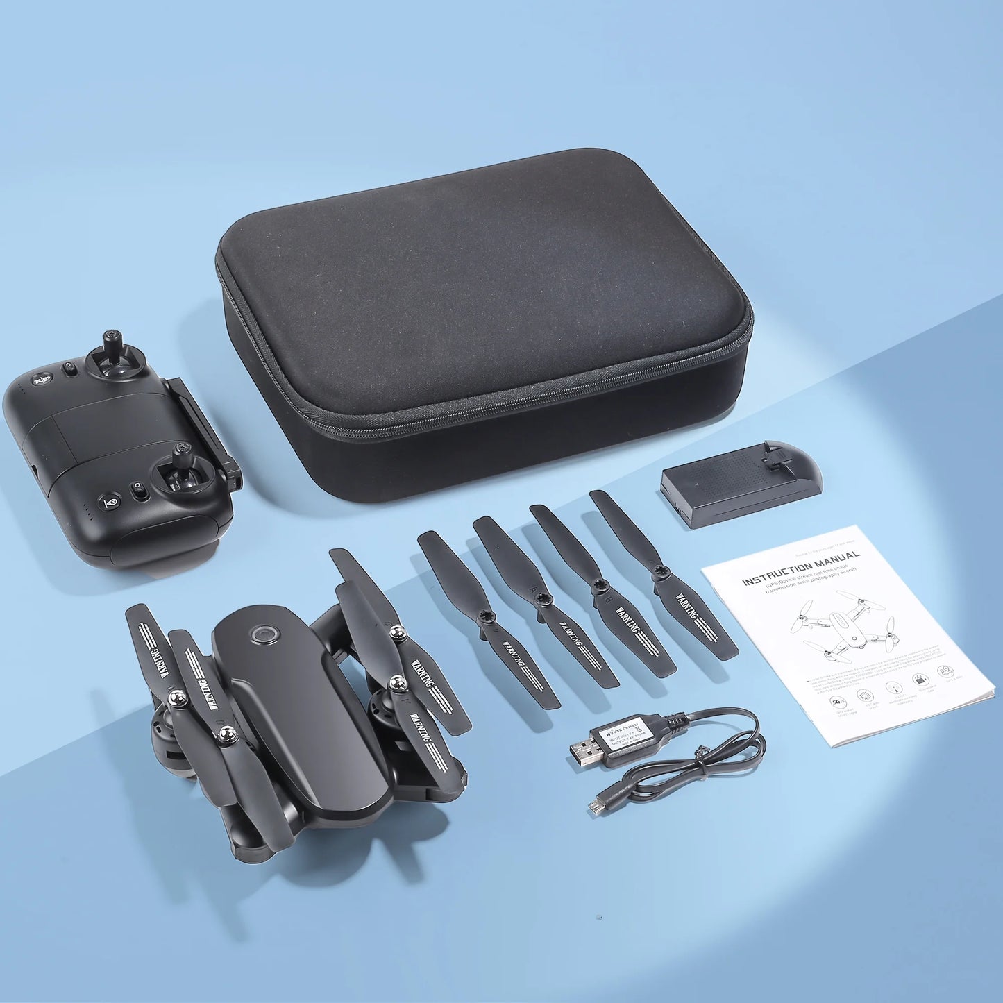 JY01 GPS Foldable Drone with 4K Camera for Adults, Optical Flow Sensor, 2 Batteries, Black