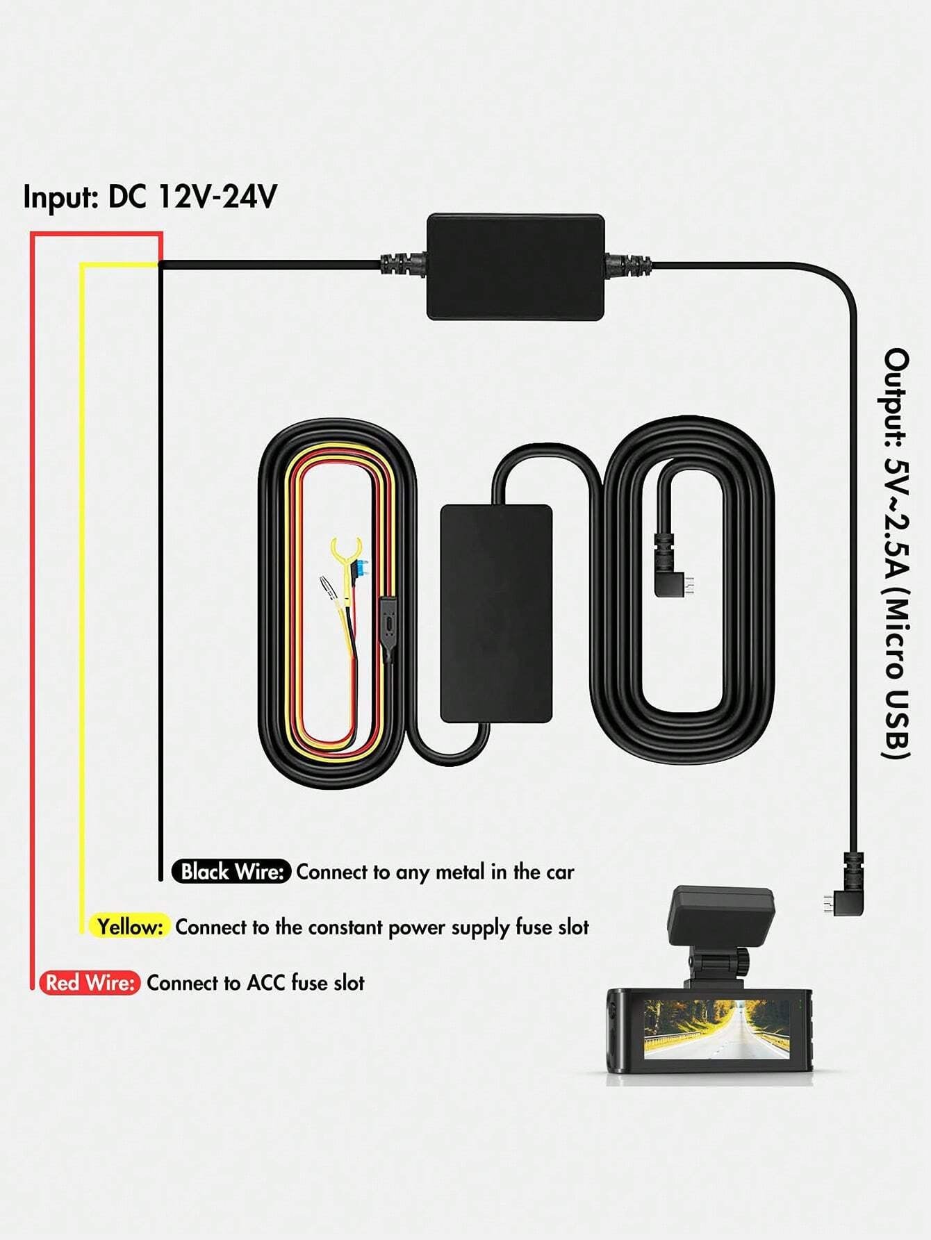 [F7NP 4K Dash Cam+Type-C Hardwire Kit]Redtiger F7NP 4K Dash Cam with Wi-Fi GPS Front and Type-C Hardwire Kit