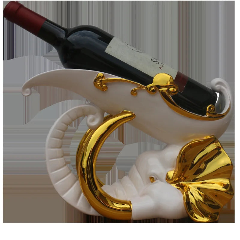 Elephant Red Wine Holder Living Room Luxury Wine Cabinet Decorations High Foot Wine Glass Holder Household Wine Bottle Rack
