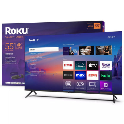 Roku 55" Select Series 4K HDR Smart Roku TV with Roku TV Remote