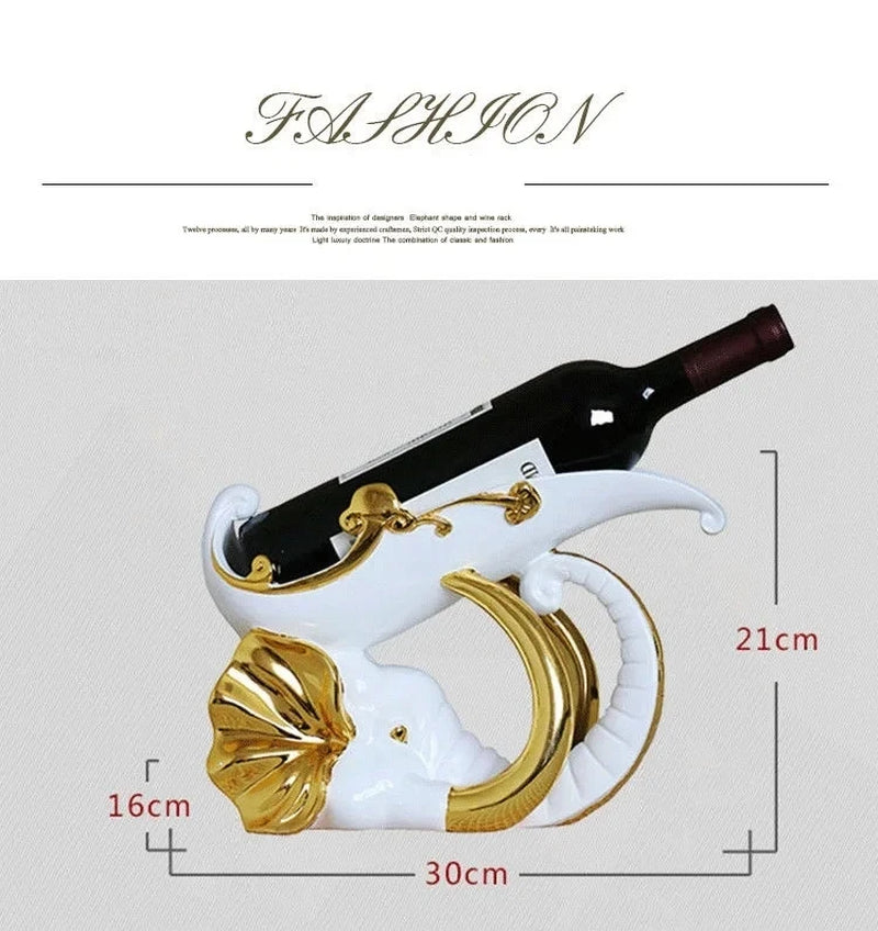 Elephant Red Wine Holder Living Room Luxury Wine Cabinet Decorations High Foot Wine Glass Holder Household Wine Bottle Rack