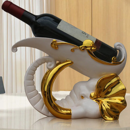 Elephant Red Wine Holder Living Room Luxury Wine Cabinet Decorations High Foot Wine Glass Holder Household Wine Bottle Rack