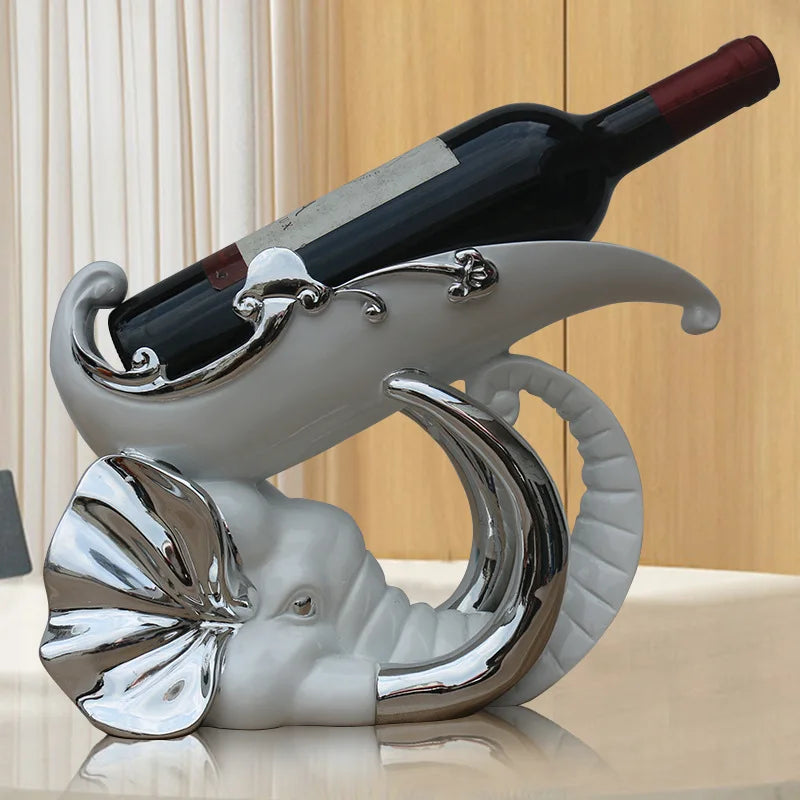 Elephant Red Wine Holder Living Room Luxury Wine Cabinet Decorations High Foot Wine Glass Holder Household Wine Bottle Rack