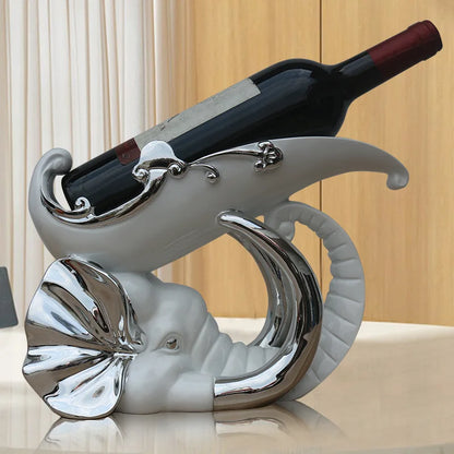 Elephant Red Wine Holder Living Room Luxury Wine Cabinet Decorations High Foot Wine Glass Holder Household Wine Bottle Rack
