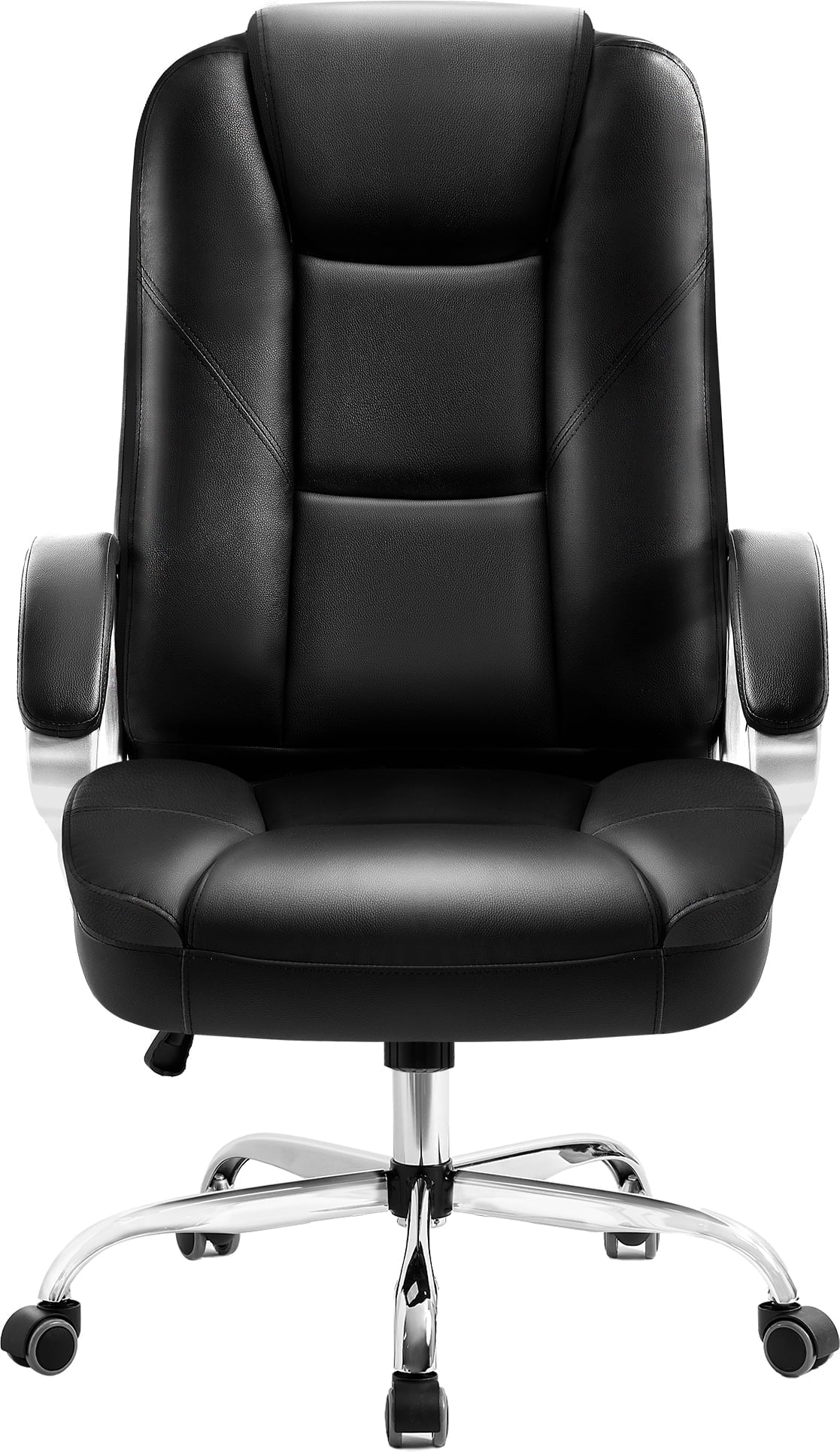 Home Office Chair, Heavy Duty Leather Office Chair, Ergonomic High Back Cushion Lumbar Back Support, Computer Desk Executive Chair for Work, 8 Hours Comfort, Jet Black