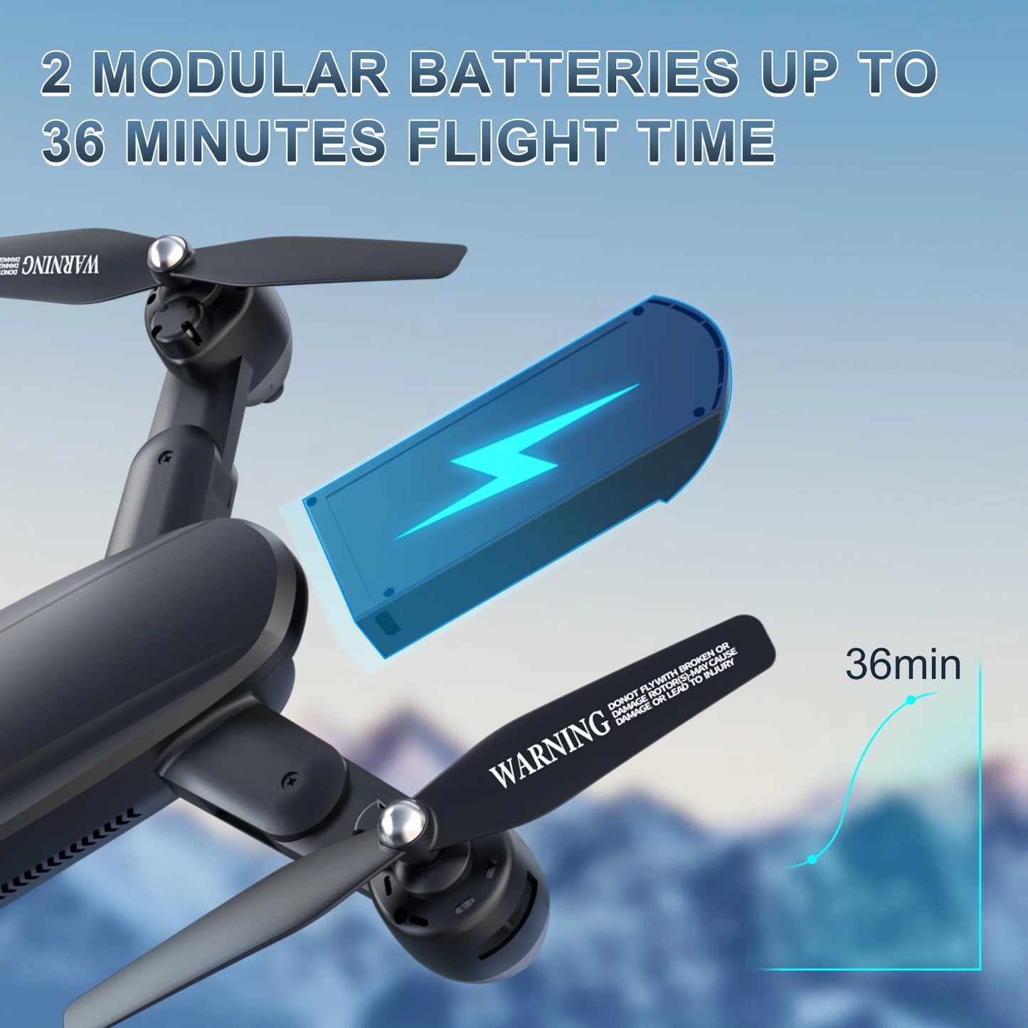 JY01 GPS Foldable Drone with 4K Camera for Adults, Optical Flow Sensor, 2 Batteries, Black